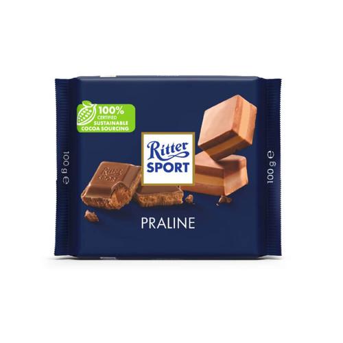 რძიანი შოკოლადი პრალინეს შიგთავსით - Ritter sport/ რიტერ სპორტი - 100გრ