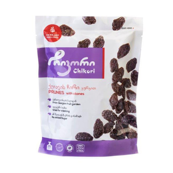 Dried black plums with seed / 170 gr