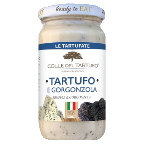 სოუსი  /COLLE DEL TARTUFO/ ტრუფელით და „გორგონზოლა“ ყველით წასასმელი 12*180გრ