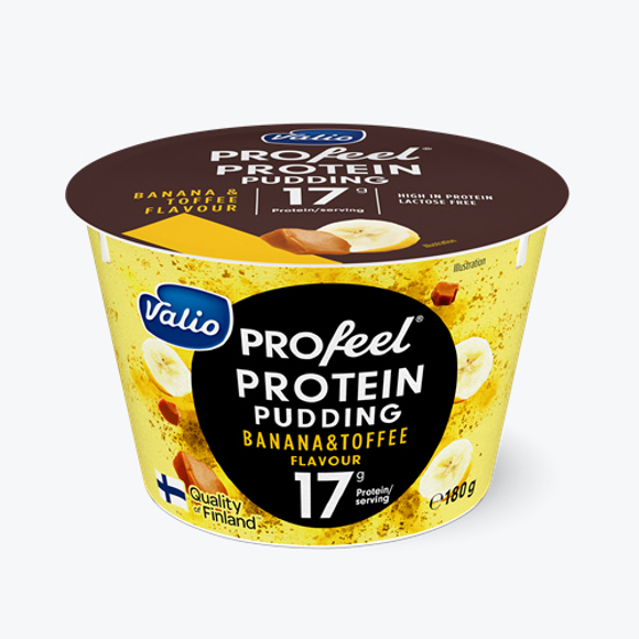 Protein pudding/Valio/ "Profeel" banana and caramel/ lactose free 6*180 g