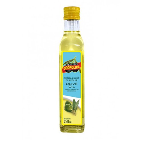 Olive oil coopoliva extra light 250 ml glass