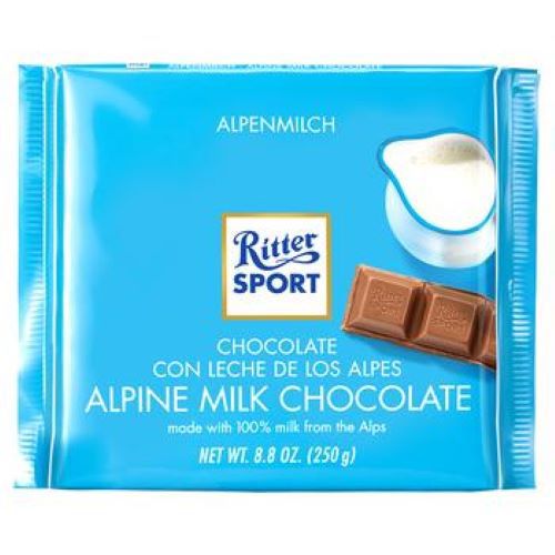 შოკოლადი ალპური რძით - Ritter sport/ რიტერ სპორტი - 250გრ