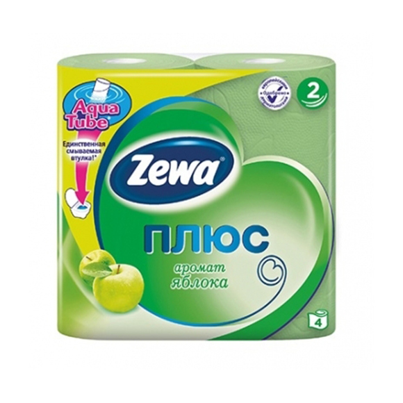 Toilet paper / "Zeva" / plus apples, 4 pcs