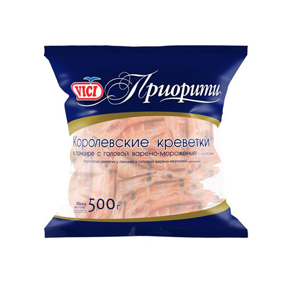 Fish / Shrimp Royal (30/40) Headless boiled / with frozen spices / 500 gr