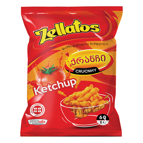 Zellatos crunch with ketchup / 65 gr.