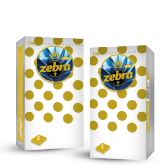 ხელსახოცი / Zebra Deluxe 1/8 - 40 pcs(ზებრა ხელსახოცი დაკეცილი ფერადი რგოლებით)
