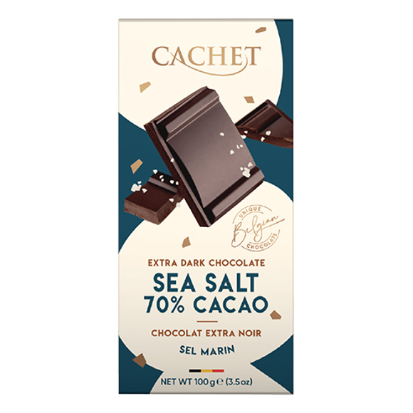 Chocolate /Kims Chocolates/ - "Cachet" Belgian extra dark chocolate with sea salt, 12*100g