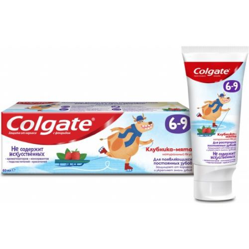 მარწყვის საბავშვო კბილის პასტა ფტორით / COLGATE Kids 6-9