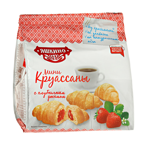 Croissant mini Iashkino / with strawberry jam / 180 gr