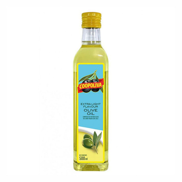 Olive oil coopoliva extra light 500 ml glass