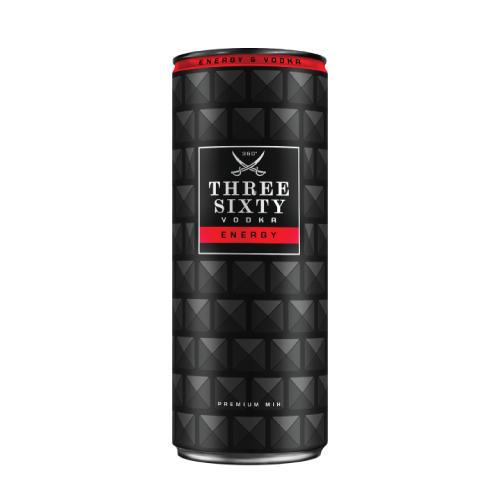 კოქტეილი/ Three Sixty/ ენერგეტიკული სასმელი არყით/ 10 %/ 12*330 მლ