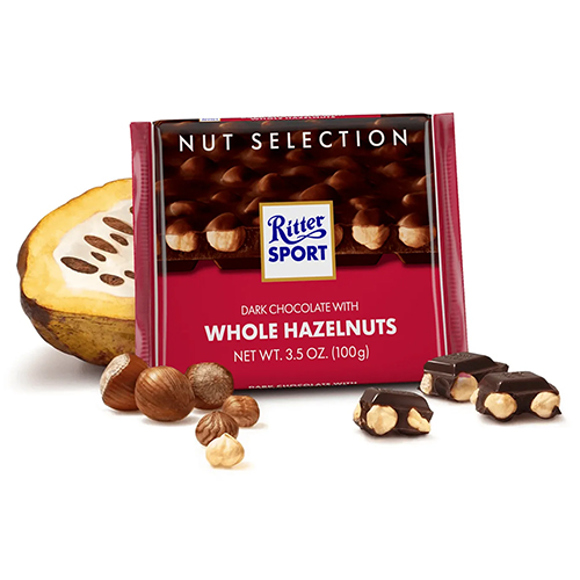 Chocolate Ritter Sport with black, whole nuts 100 g