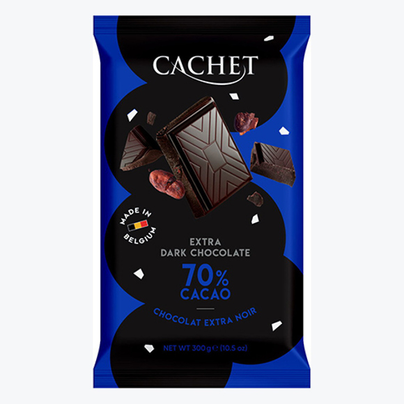 Chocolate / Kim's Chocolates / "Cachet" Premium Belgian Black 70% 216452/12 * 300 gr