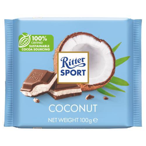 რძიანი შოკოლადი ქოქოსის შიგთავსით - Ritter sport / რიტერ სპორტი - 100გრ