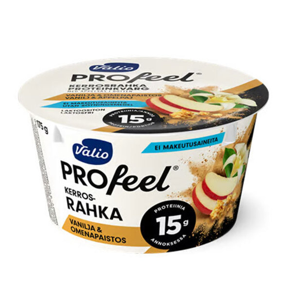 პროტეინის პუდინგი/Valio/ "Profeel" ვანილით და ვაშლით/  ულაქტოზო 6*175 გრ