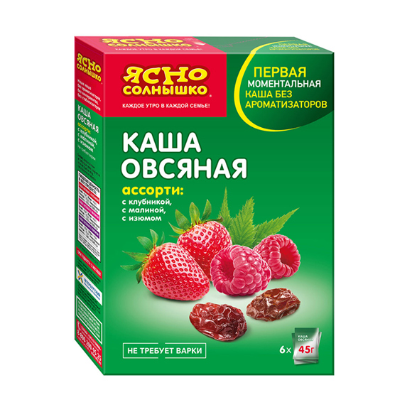 შვრიის ფანტელი 'სოლნიშკო' კენკრით 300გ