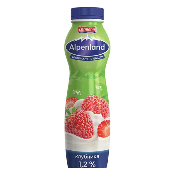 Drinking yogurt / Alpenland strawberries 1.2% / 290 gr