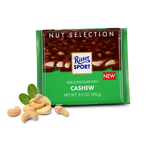 Milk chocolate, salty cashews / Ritter Sport / Ritter Sport / 100 gr