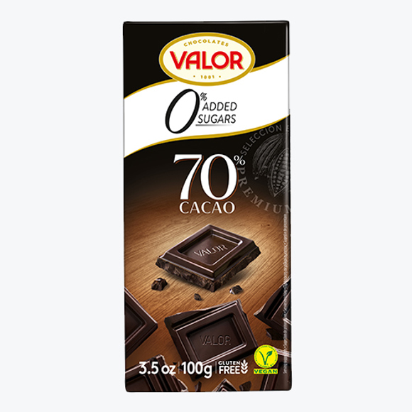 Chocolate Valor sugar-free (stevia) 70% black 100 gr