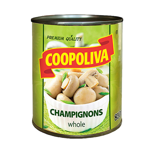 Canned mushrooms / Coopoliva whole / 850 ml