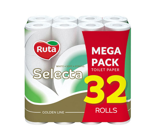 ტუალეტის ქაღალდი RUTA Selecta 3 ფენიანი თეთრი