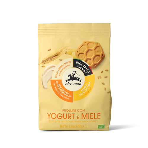 Organic loose biscuits with Alce Nero yogurt and honey 250 g