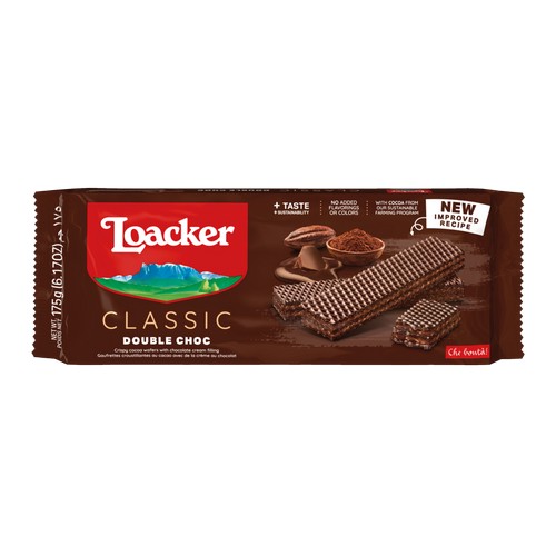 "LOACKER"- ვაფლი კლასიკი ორმაგი შოკოლადი 175გრ