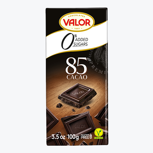 Chocolate Valor sugar-free (stevia) 85% black 100 gr