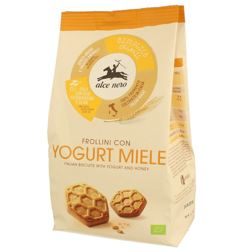 იოგურტის და თაფლის ორცხობილა Alce Nero ორგანული 350 გ