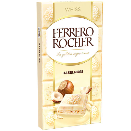 შოკოლადის ფილა/ Ferrero Rocher/ თეთრი შოკოლადით და თხილით 8*90გ