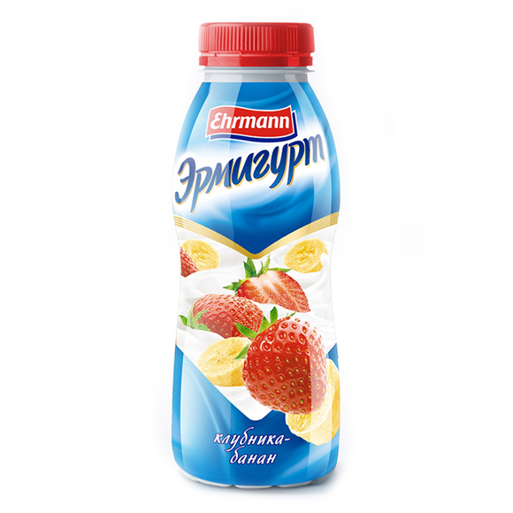 Yogurt / Drink Ermigurt Strawberry / Banana 1.2% / 420 gr