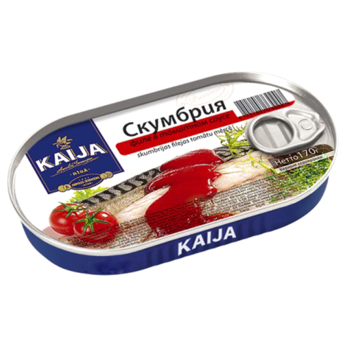 Canned fish / Kaija mackerel in tomato fillet / 170 gr