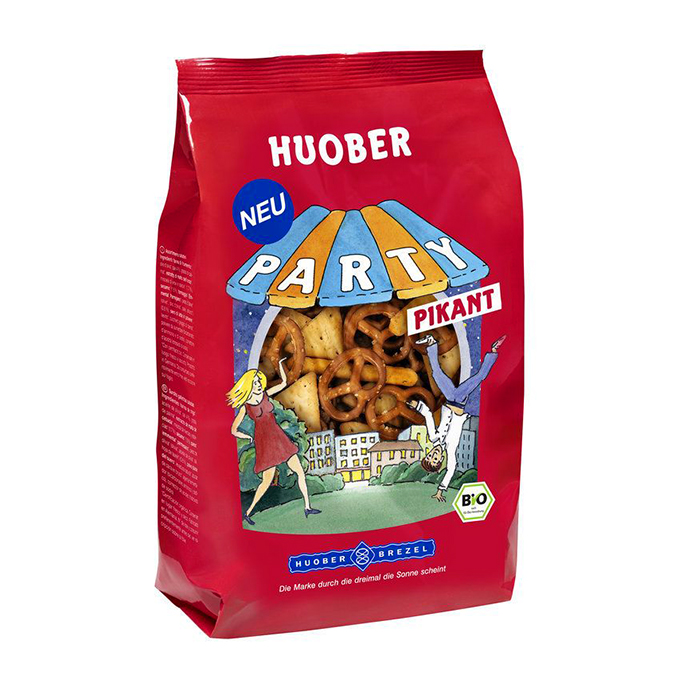 კრეკერი Huober Brezel ორგანული ასორტი 'PARTY' პიკანტური 200 გ