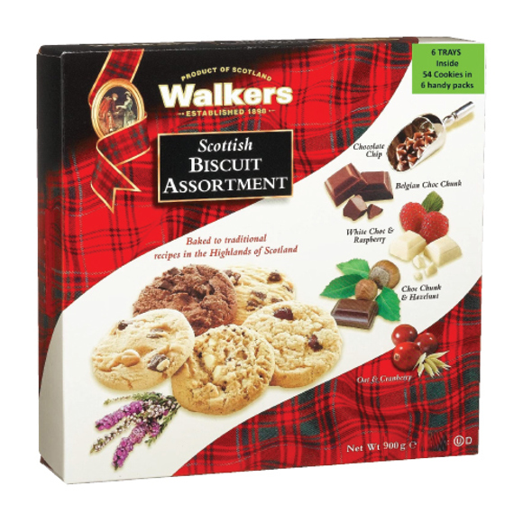 Biscuits / Walkers / assorted, with chocolate, honey and raspberries 12 * 250 g