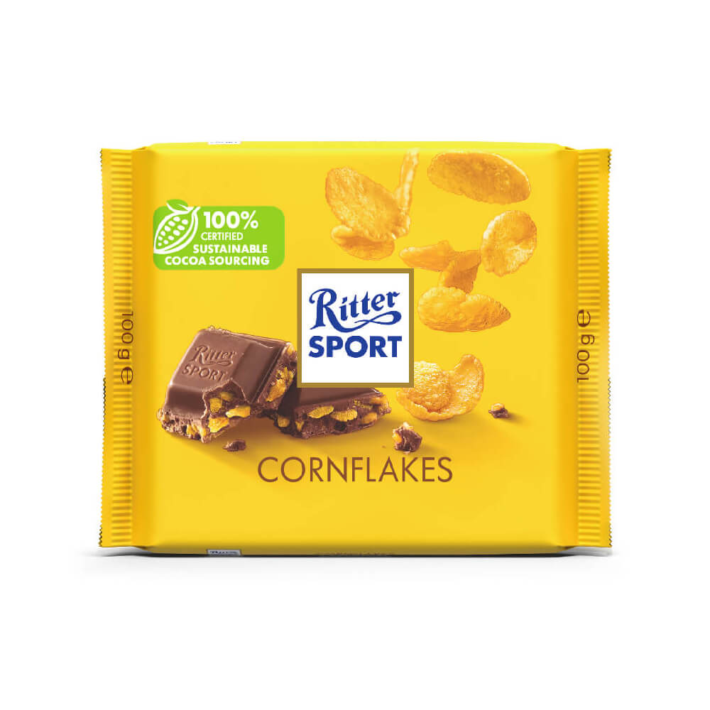 რძიანი შოკოლადი სიმინდის ფანტელებით - Ritter sport/ რიტერ სპორტი - 100გრ