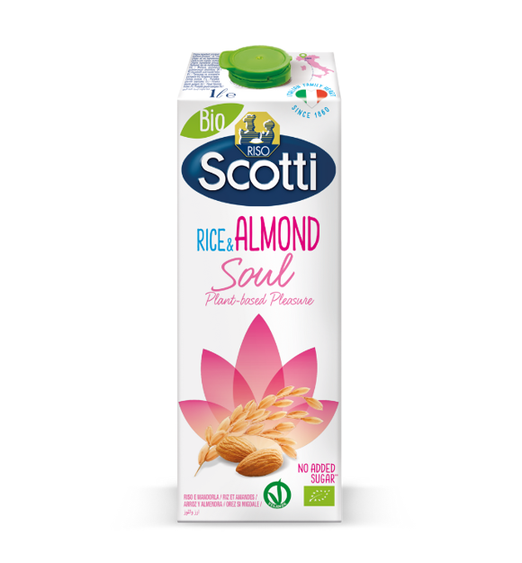 Fasting drink with rice, almonds, lactose-free, gluten-free / Riso Scotti / 1l