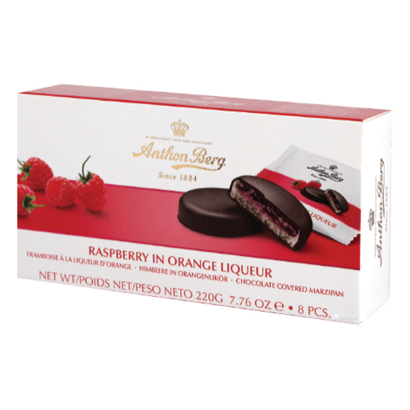 Chocolate /Toms/ "Anthon Berg" with raspberry and orange filling 989853 /12*220 g