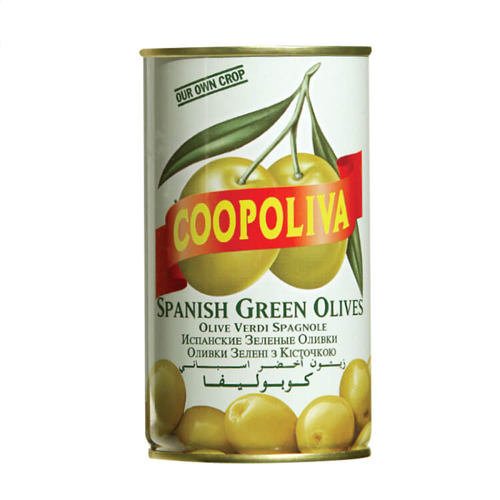 Olives / Coopoliva green whole / 425 ml tin