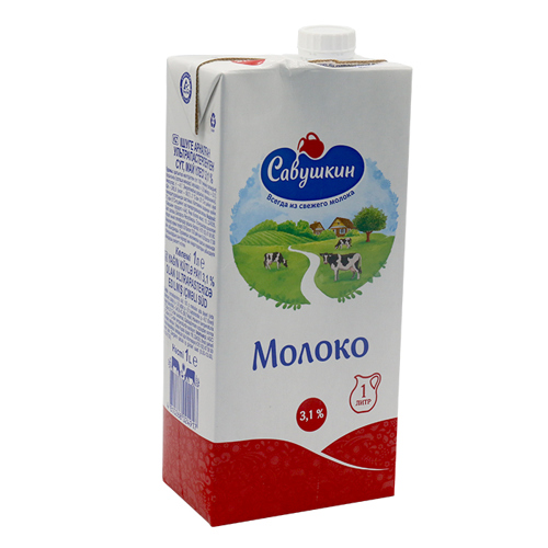 Milk / Savushkin product / Ultra pasteurized / 3.1% 1 l