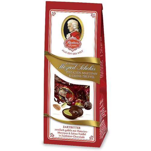 Chocolate Reber Mozart truffle with pistachio marzipan and cream 100 gr