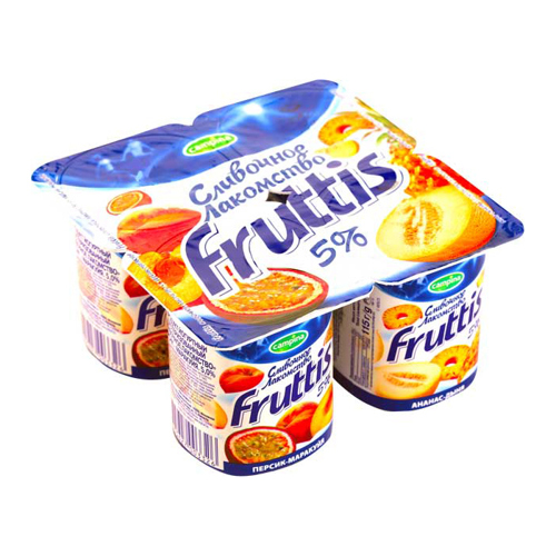 Yogurt / Fruttis Slivki Peach-Pineapple 5% / 115 gr