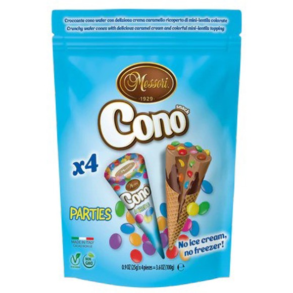 ვაფლის კონუსი/Messori/ ფერადი შოკოლადით/ (4*25გ) / 8*100გ