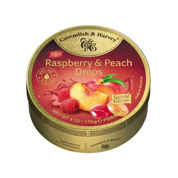 Candy /C&H/ raspberry and peach drops with filling /9*175g