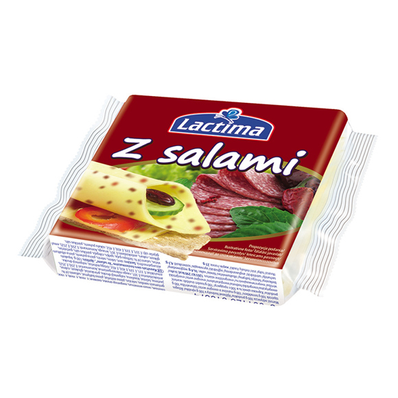 Proceseed cheese / Lactima / layer with salami 130 gr