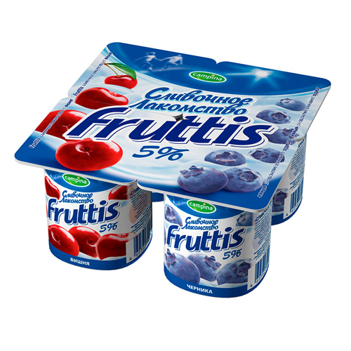 Yogurt / Fruttis Slivki Cherry-Chernika 5% / 115 gr