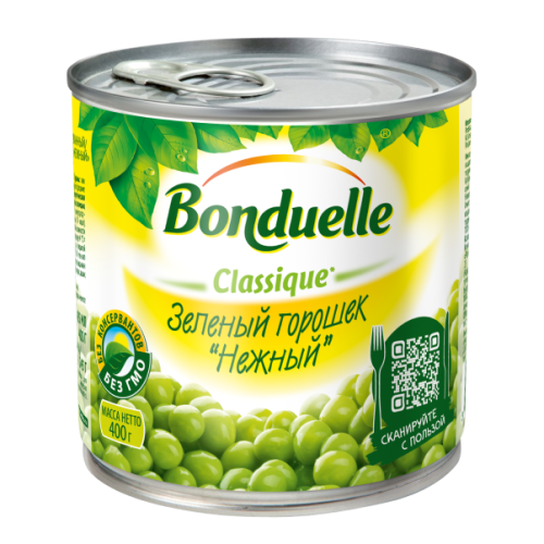 "Bonduelle"-კონსერვირებული მწვანე ბარდა 425გრ.