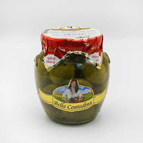 olives without seeds /Bella Contadina/green (140/160) with pesto 6*550g (580ml)