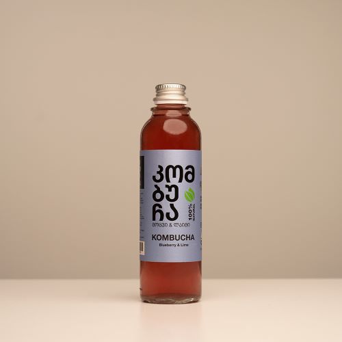 Soft drink / kombucha / blueberry-lime / 330 ml